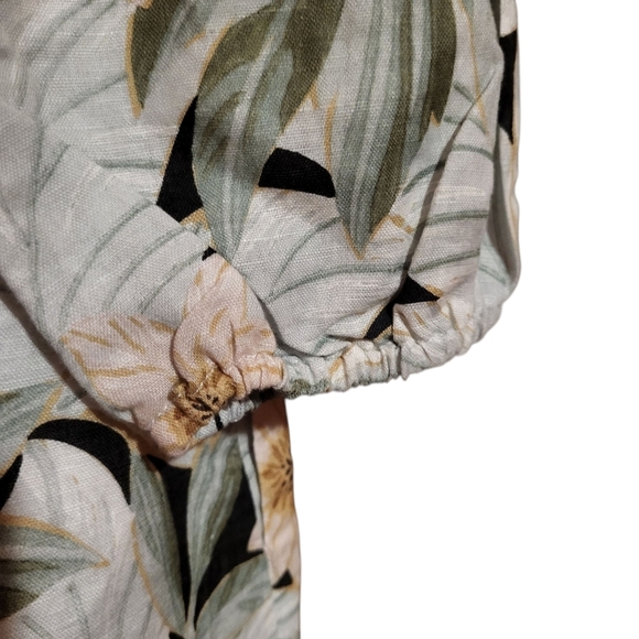 Tuckernuck Madison des Fleurs  Floral Linen Maxi Long Sleeve Dress Size Small - Picture 9 of 9